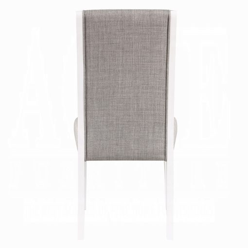 Acme Hollyn Gray Linen & White Side Chair - Set of 2 - Image 5