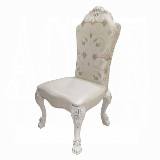 Acme Dresden Fabric & Bone White Side Chair - Set of 2 - Image 3