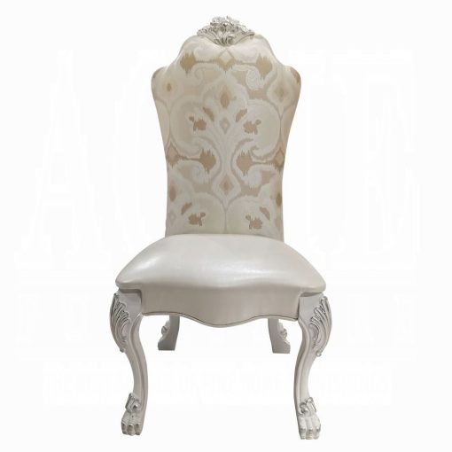 Acme Dresden Fabric & Bone White Side Chair - Set of 2 - Image 2