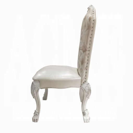 Acme Dresden Fabric & Bone White Side Chair - Set of 2 - Image 4