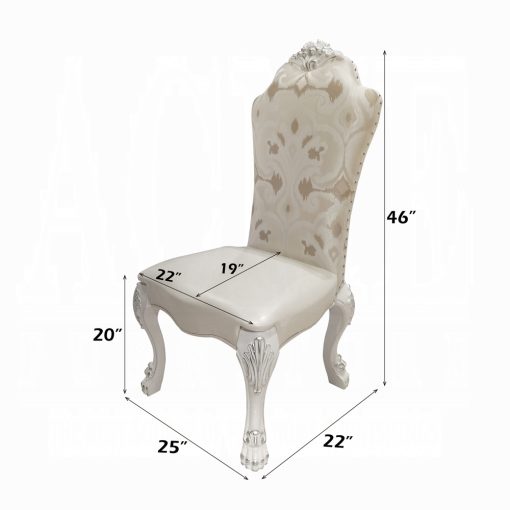 Acme Dresden Fabric & Bone White Side Chair - Set of 2 - Image 9
