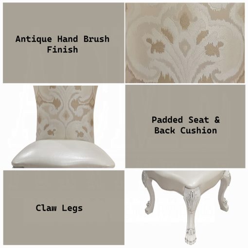 Acme Dresden Fabric & Bone White Side Chair - Set of 2 - Image 10