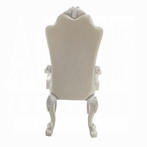 Acme Dresden Synthetic Leather & Bone White Arm Chair - Set of 2 - Image 6