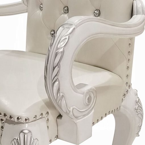 Acme Dresden Synthetic Leather & Bone White Arm Chair - Set of 2 - Image 7