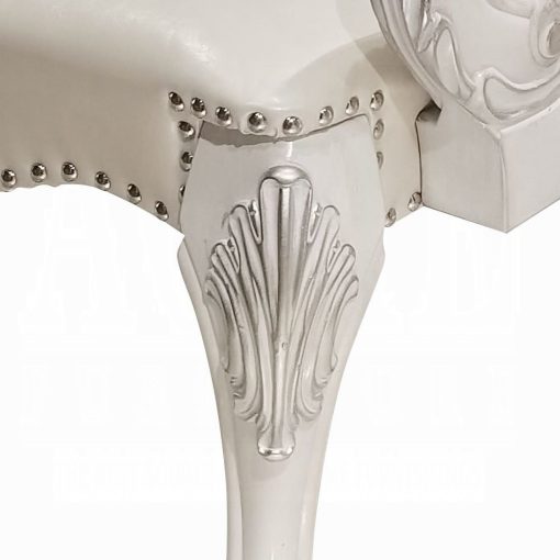 Acme Dresden Synthetic Leather & Bone White Arm Chair - Set of 2 - Image 8
