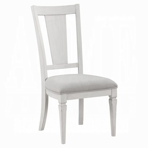 Acme Katia Light Gray Linen & Weathered White Side Chair - Set of 2 - Image 2