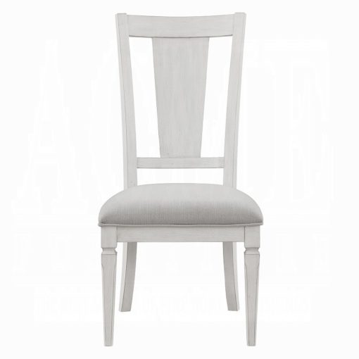 Acme Katia Light Gray Linen & Weathered White Side Chair - Set of 2 - Image 3