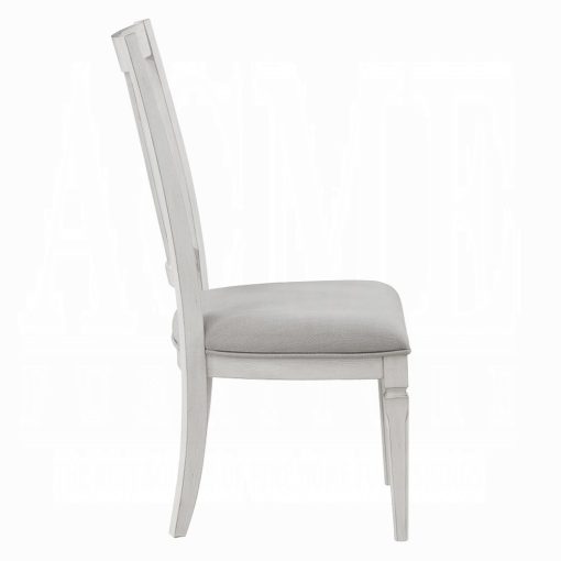 Acme Katia Light Gray Linen & Weathered White Side Chair - Set of 2 - Image 4