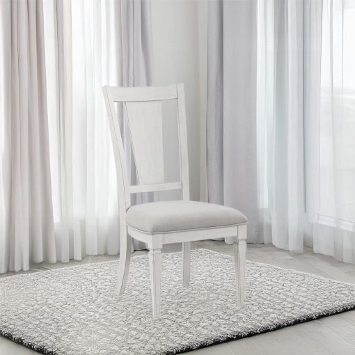 Acme Katia Light Gray Linen & Weathered White Side Chair - Set of 2
