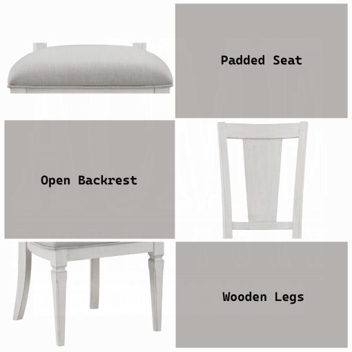 Acme Katia Light Gray Linen & Weathered White Side Chair - Set of 2 - Image 7