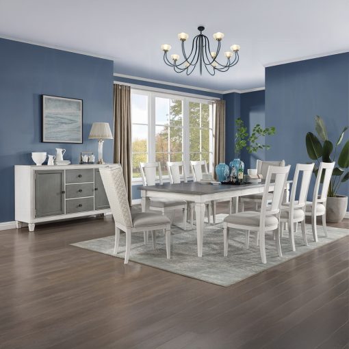 Acme Katia Light Gray Linen & Weathered White Hostess Chair - Set of 2 - Image 7