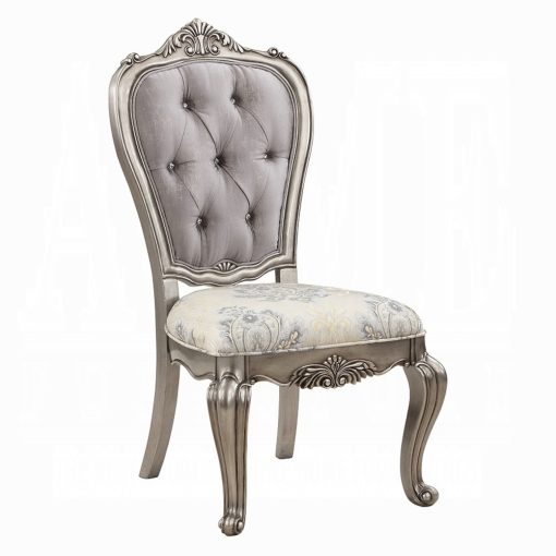 Acme Ariadne Velvet & Antique Platinum Side Chair - Set of 2 - Image 2