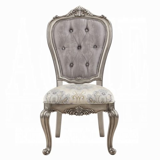 Acme Ariadne Velvet & Antique Platinum Side Chair - Set of 2 - Image 3
