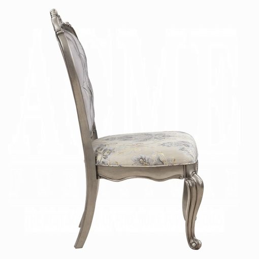 Acme Ariadne Velvet & Antique Platinum Side Chair - Set of 2 - Image 4