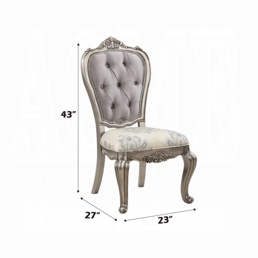 Acme Ariadne Velvet & Antique Platinum Side Chair - Set of 2 - Image 6