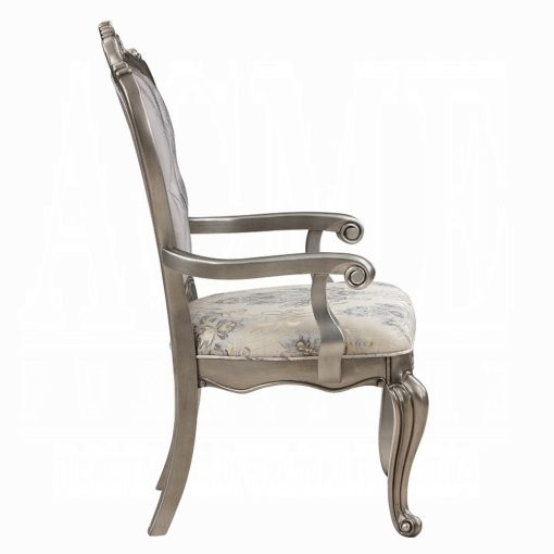 Acme Ariadne Velvet & Antique Platinum Arm Chair - Set of 2 - Image 4