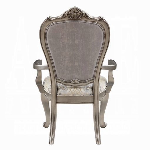 Acme Ariadne Velvet & Antique Platinum Arm Chair - Set of 2 - Image 5