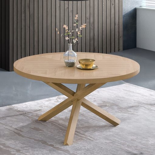 Acme Kasem Oak Round Dining Table