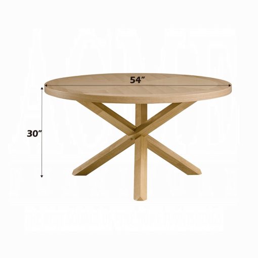 Acme Kasem Oak Round Dining Table - Image 5