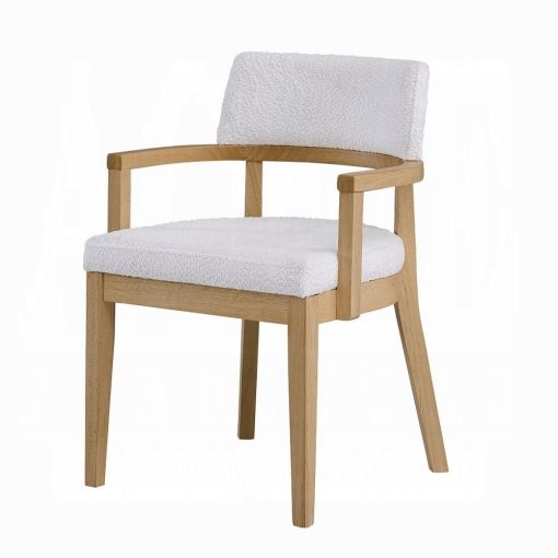 Acme Kasem Gorge Fabric & Oak Arm Chair - Set of 2 - Image 2