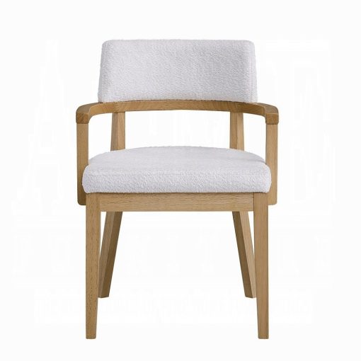 Acme Kasem Gorge Fabric & Oak Arm Chair - Set of 2 - Image 3