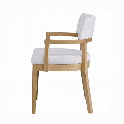 Acme Kasem Gorge Fabric & Oak Arm Chair - Set of 2 - Image 4