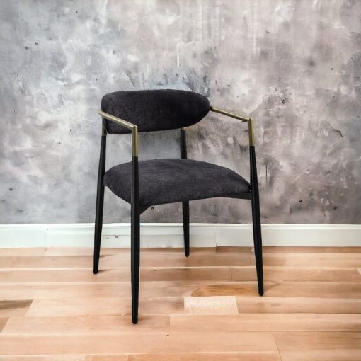 Acme Jaramillo Black Chenille & Black Arm Chair - Set of 2