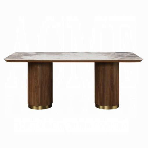 Acme Willene Ceramic Top & Walnut Dining Table with Ceramic Top - Image 3