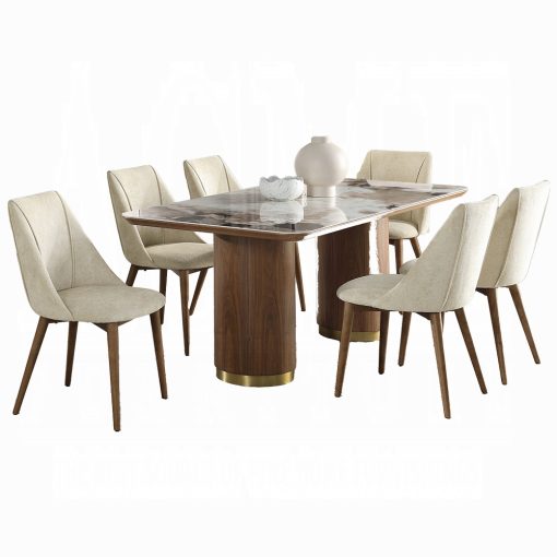 Acme Willene Ceramic Top & Walnut Dining Table with Ceramic Top - Image 5