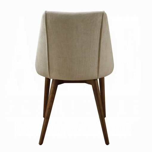 Acme Willene Beige Fabric & Walnut Side Chair - Set of 2 - Image 7
