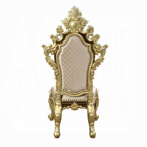 Acme Desiderius Antique Gold & Hand-Painted Brown Side Chair - Set of 2 - Image 5