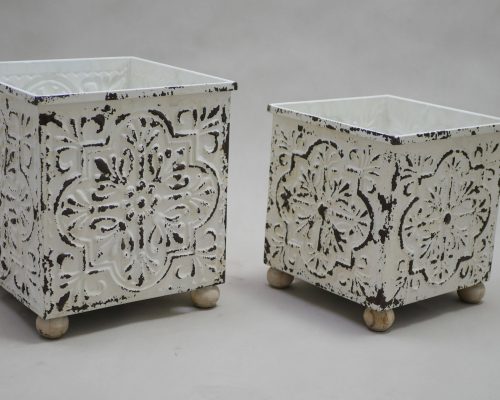 The Light Garden Metal Planters Set of 2