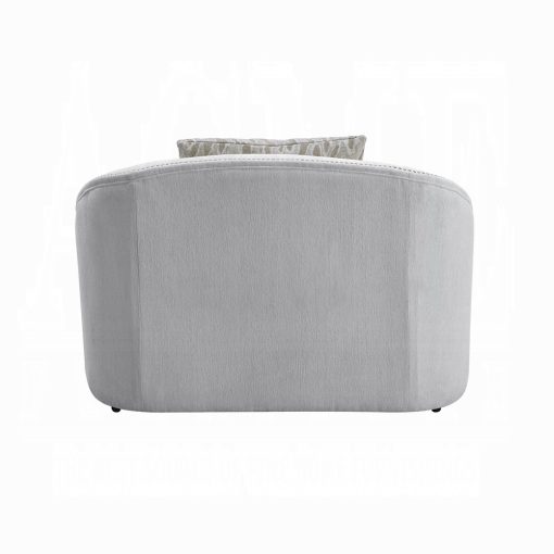 Acme Mahler Beige Linen Chair with 2 Pillows - Image 7
