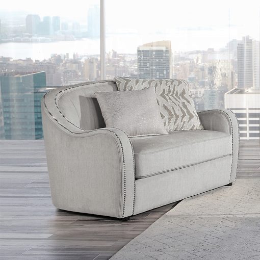 Acme Mahler Beige Linen Chair with 2 Pillows