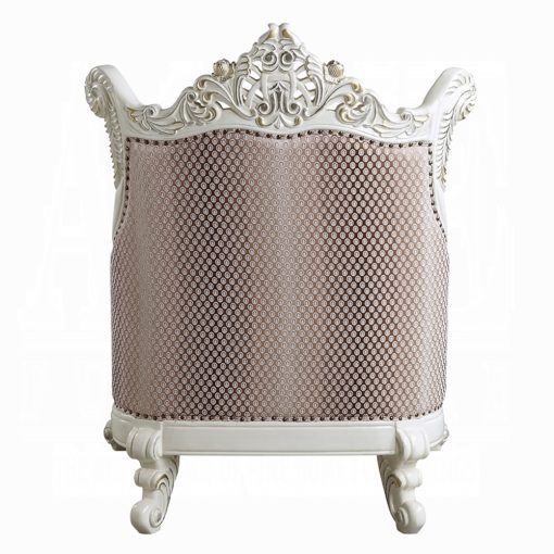 Acme Vanaheim Fabric & Antique White Chair with Pillow - Image 6