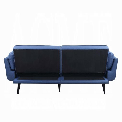 Acme Nafisa Blue Fabric Adjustable Sofa & Ottoman - Image 8