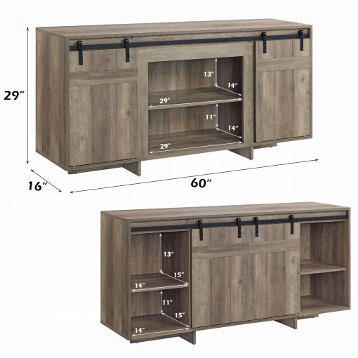 Acme Bellarosa Gray Washed TV Stand - Same As 91608 - Image 8
