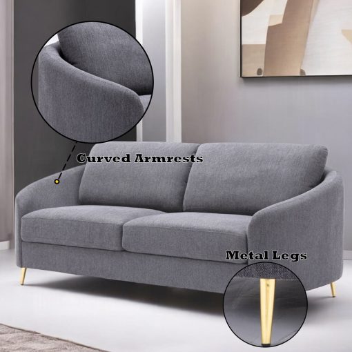 Acme Yuina Gray Linen Sofa - Image 8