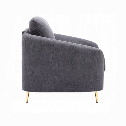Acme Yuina Gray Linen Loveseat - Image 4