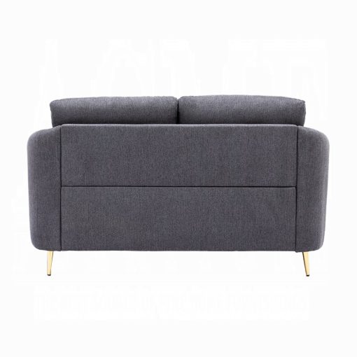 Acme Yuina Gray Linen Loveseat - Image 5