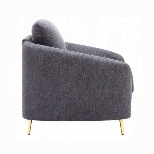Acme Yuina Gray Linen Chair - Image 4