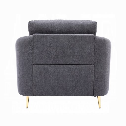 Acme Yuina Gray Linen Chair - Image 5