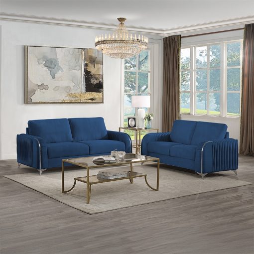 Acme Wenona Blue Velvet Sofa - Image 6