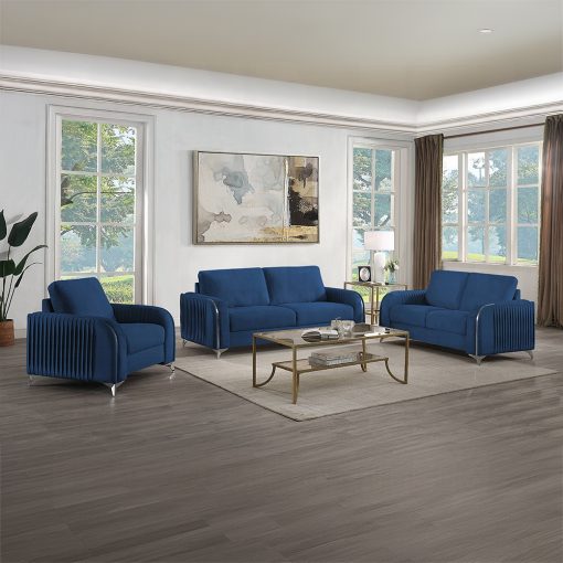 Acme Wenona Blue Velvet Sofa - Image 9