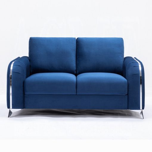 Acme Wenona Blue Velvet Loveseat - Image 2