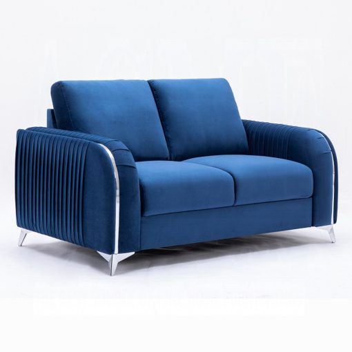 Acme Wenona Blue Velvet Loveseat - Image 3