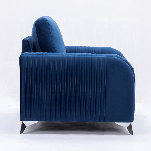 Acme Wenona Blue Velvet Loveseat - Image 4