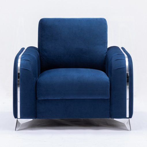 Acme Wenona Blue Velvet Chair - Image 2