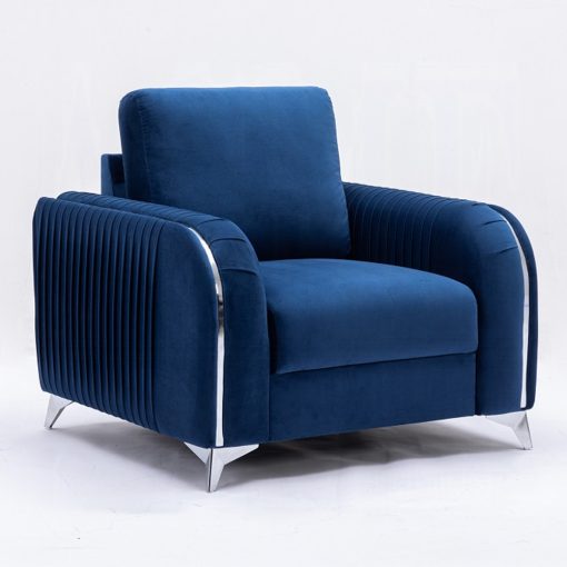Acme Wenona Blue Velvet Chair - Image 3