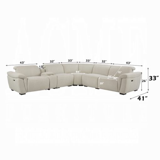 Acme Dayana Beige Boucle Power Motion Sectional Sofa - Image 11